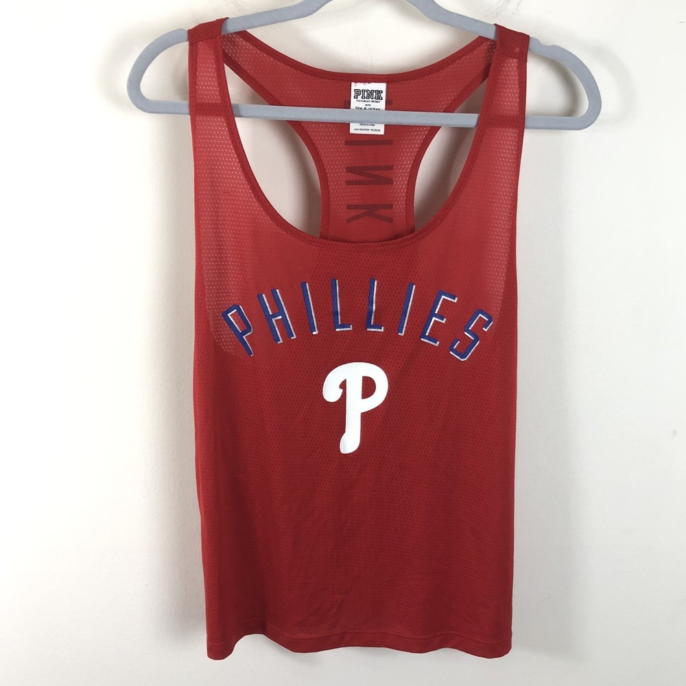 Victoria's Secret PINK Philadelphia Phillies Tank Top Women's Sz M Red MLB